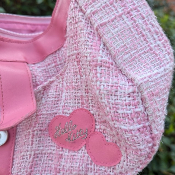 hello kitty pink bag purse handbag tweed look - Picture 5 of 7